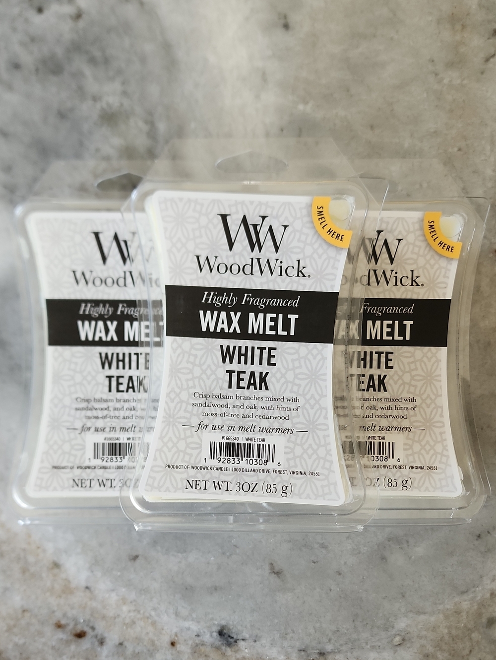 WoodWick White Teak Wax Melt - 3 Packs